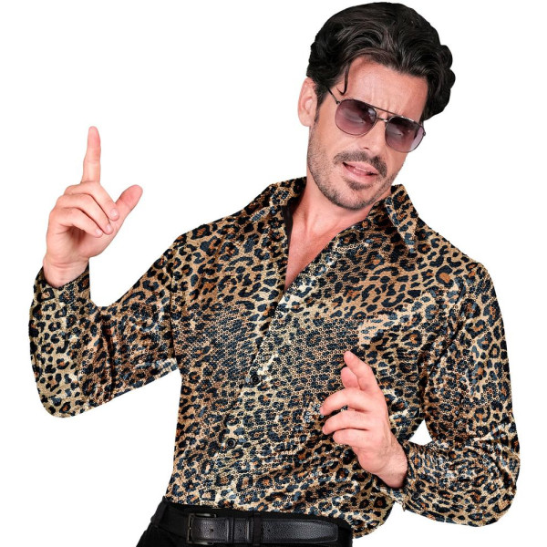 Camisa de Leopardo con Lentejuelas para Adulto