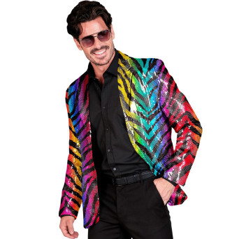 Chaqueta de Tigre Rainbow con Lentejuelas para Adulto