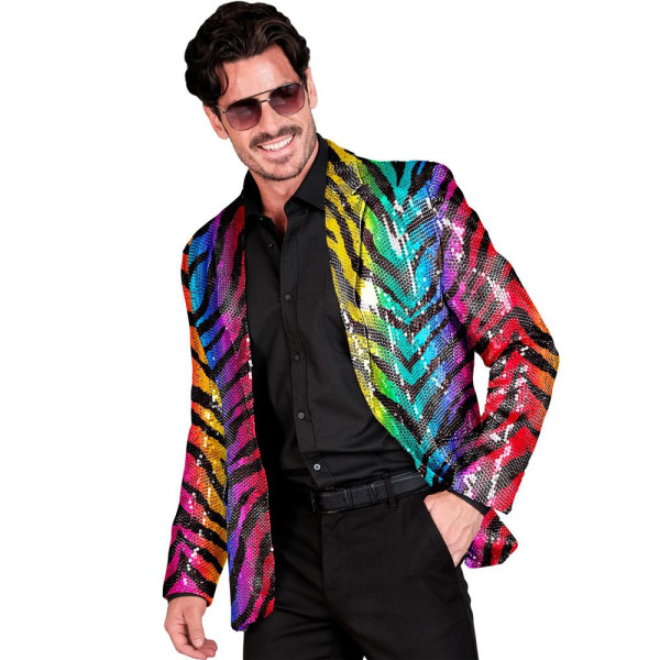 Chaqueta de Tigre Rainbow con Lentejuelas para Adulto
