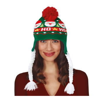 Gorro de Navidad Papá Noel con Trenzas para Adulto