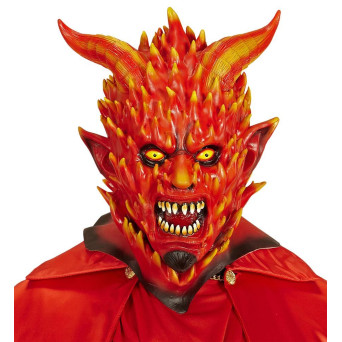 Máscara de Diablo en LLamas de color Rojo para Adulto