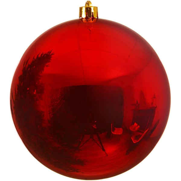 Bola de 30 Centímetros de color Rojo Brillante con Anilla Dorada