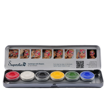 Paleta de Maquillaje al Agua Colores Básicos 6 Colores de 5 Gramos de Superstar