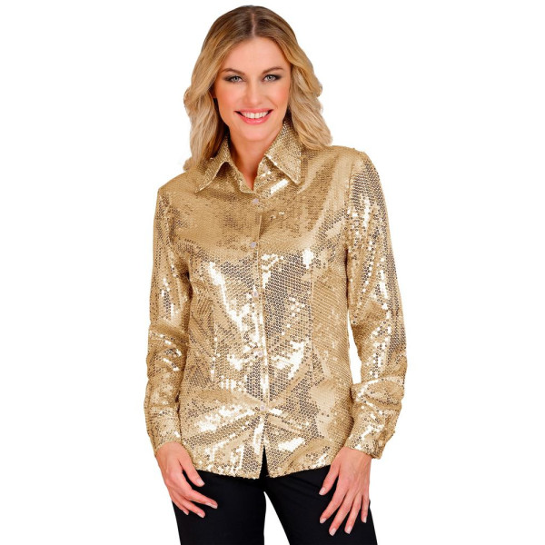 Camisa de color Oro con Lentejuelas para Adulto