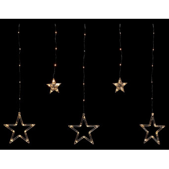 Cortina de 12 Estrellas Blanco Cálido