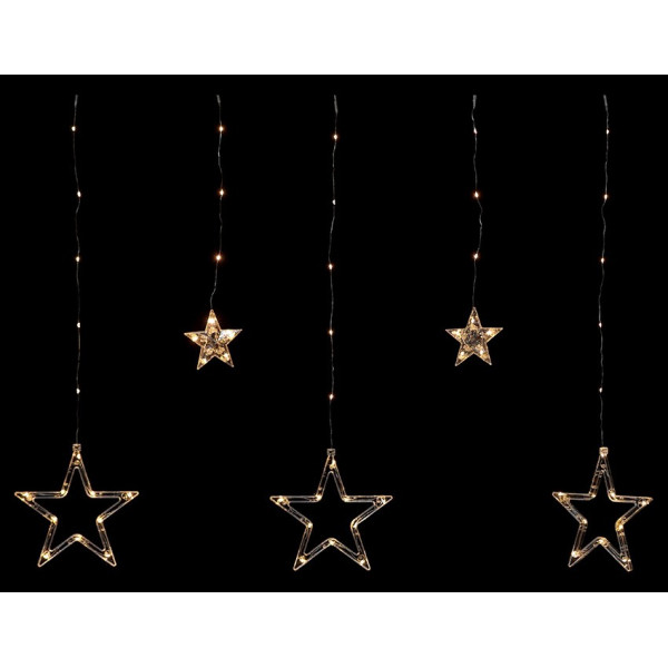 Cortina de 12 Estrellas Blanco Cálido