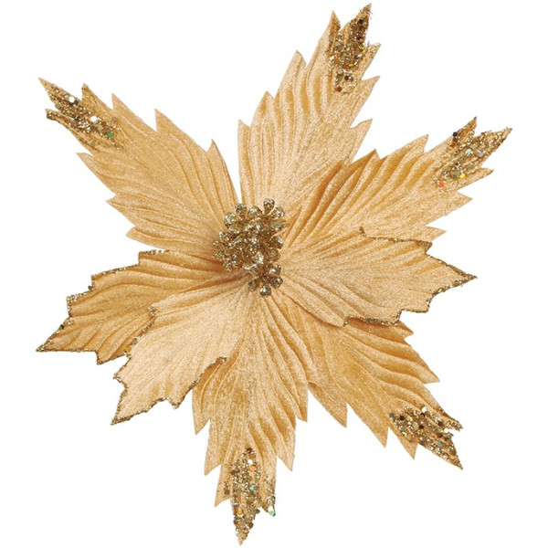 Flor de Poinsettia de 25 Centímetros de color Oro