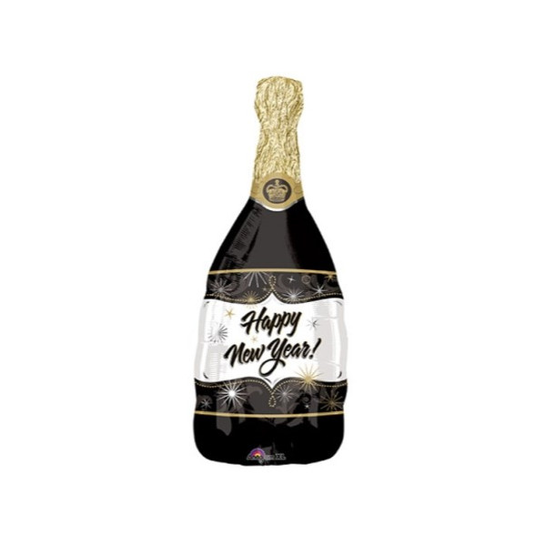 Globo Foil de Botella Happy New Year de 91 Centímetros