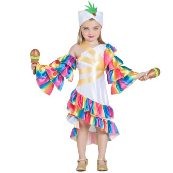 Disfraz de Rumbera de color Blanco Infantil