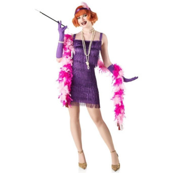 Disfraz de Charlestón Flecos de color Púrpura para Adulto
