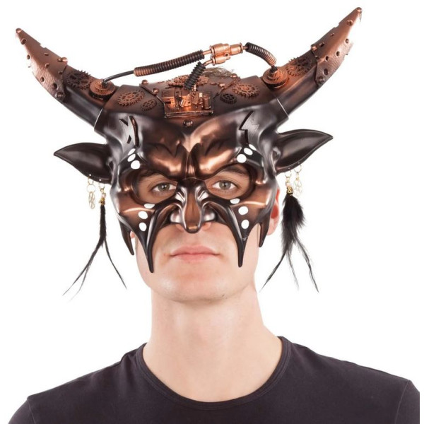 Máscara de Steampunk con Cuernos para Adulto