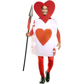 Disfraz de Carta As de Corazones para Adulto
