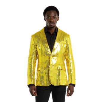 Chaqueta de color Amarillo con Lentejuelas para Adulto