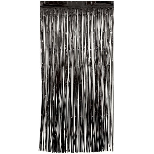 Cortina de Flecos de color Negro de 100 x 200 Centímetros