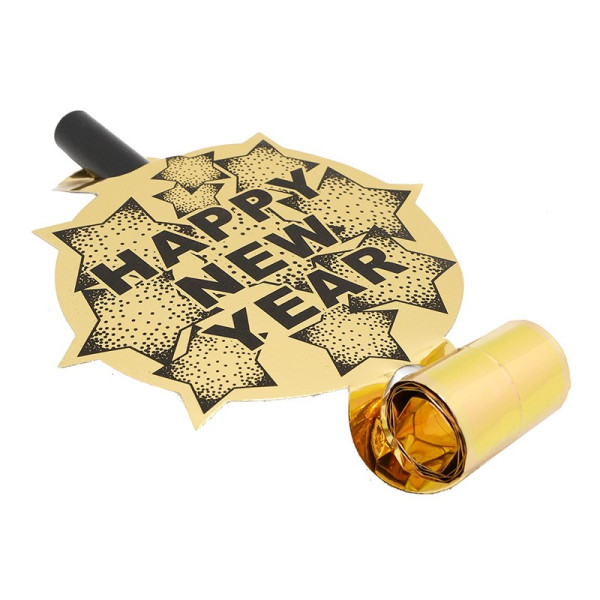 Matasuegra Sonora de Happy New Year de color Oro