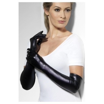 Guantes de Licra Efecto Mojado de color Negro para Adulto
