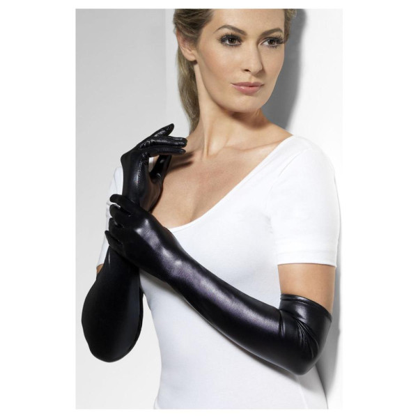 Guantes de Licra Efecto Mojado de color Negro para Adulto