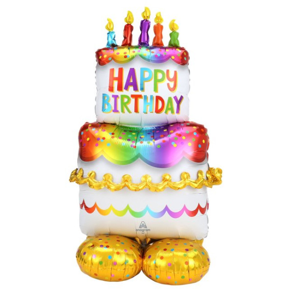 Globo Airloonz de Tarta Happy Birthday de 68 x 134 Centímetros