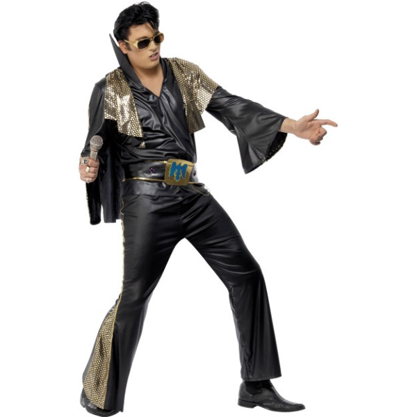 Disfraz de Elvis de color Negro para Adulto