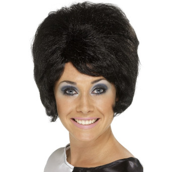 Peluca Negra de Chica de los años 60´s para Adulto