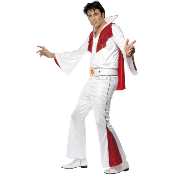 Disfraz de Elvis de color Blanco para Adulto