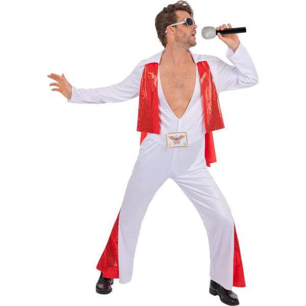 Disfraz de Elvis de color Blanco para Adulto