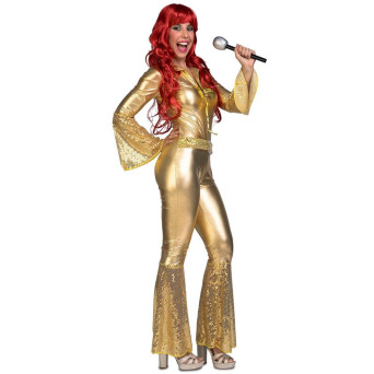 Disfraz de Disco de color Oro para Adulto