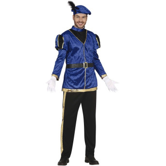 Disfraz de Paje Real de color Azul para Adulto