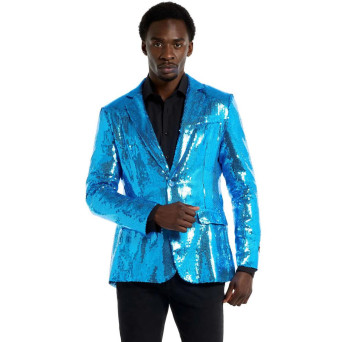 Chaqueta de color Azul con Lentejuelas para Adulto