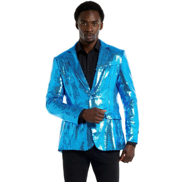 Chaqueta de color Azul con Lentejuelas para Adulto