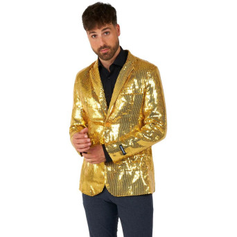 Chaqueta de color Oro con Lentejuelas para Adulto