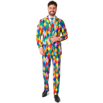 Traje de Payaso Multicolor para Adulto