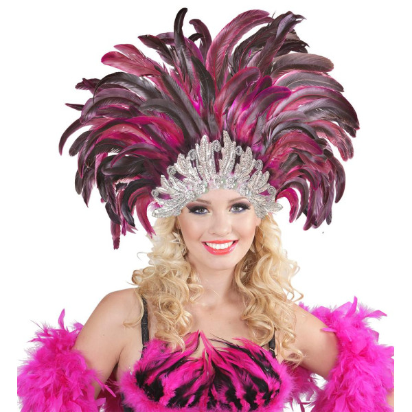 Tocado de Plumas Rio Show para Adulto