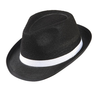 Sombrero de Gangster de color Negro para Adulto