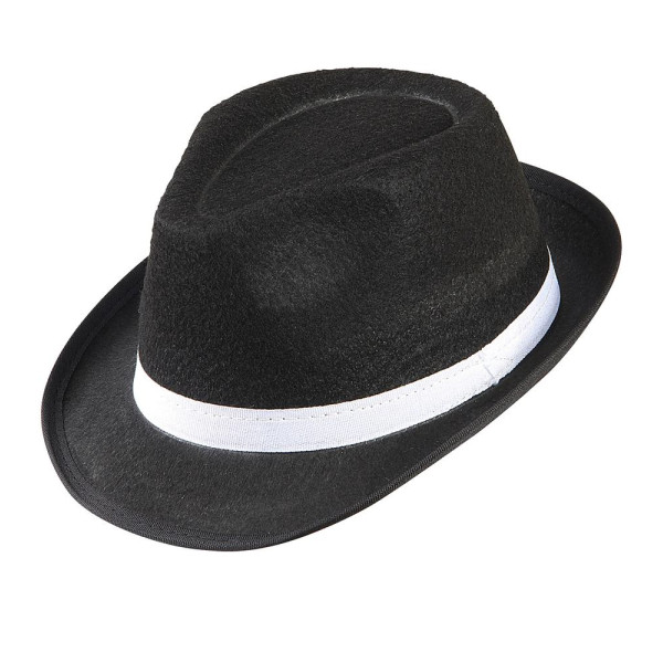 Sombrero de Gangster de color Negro para Adulto