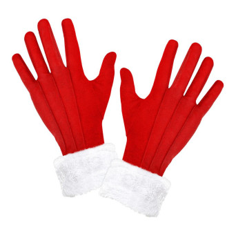 Guantes de Papá Noel de color Rojo para Adulto
