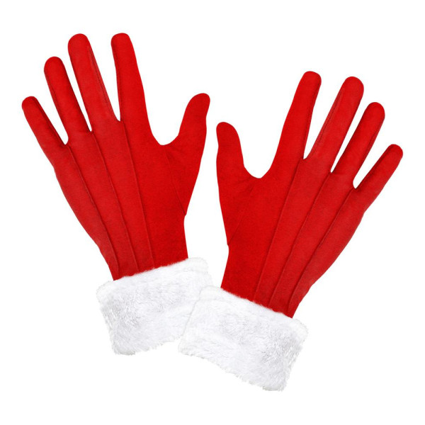 Guantes de Papá Noel de color Rojo para Adulto
