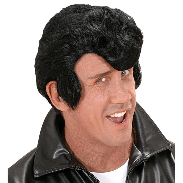 Peluca Negra de Rockabilly para Adulto