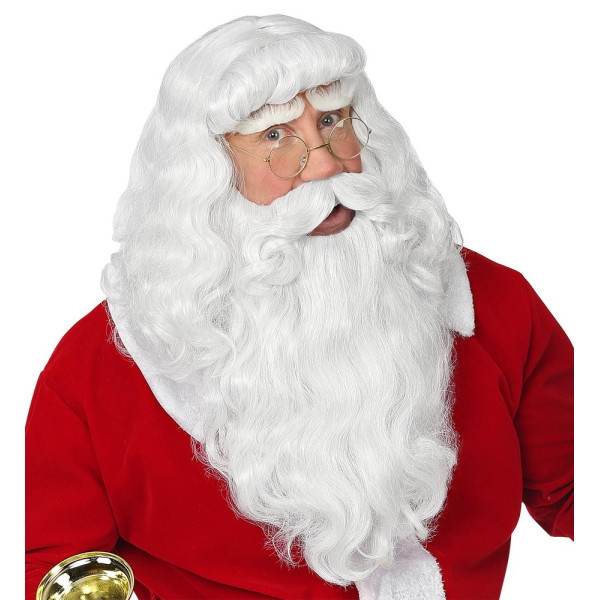 Peluca Blanca de Papá Noel Deluxe con Barba y Bigote