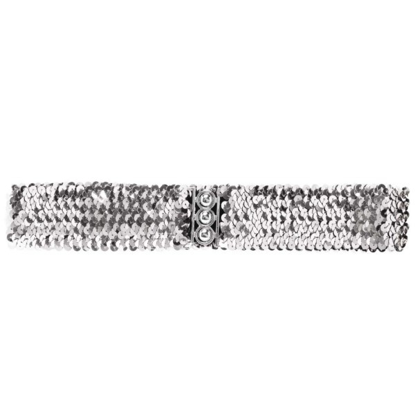 Cinturón de color Plata con Lentejuelas para Adulto