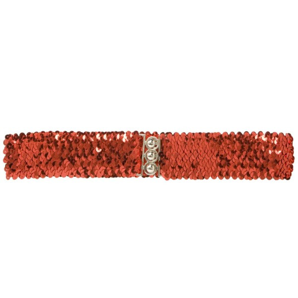 Cinturón de color Rojo con Lentejuelas para Adulto