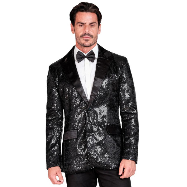 Chaqueta de color Negro con Lentejuelas para Adulto