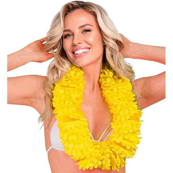 Collar Hawaiano Lei de color Amarillo