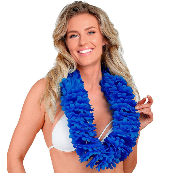 Collar Hawaiano Lei de color Azul