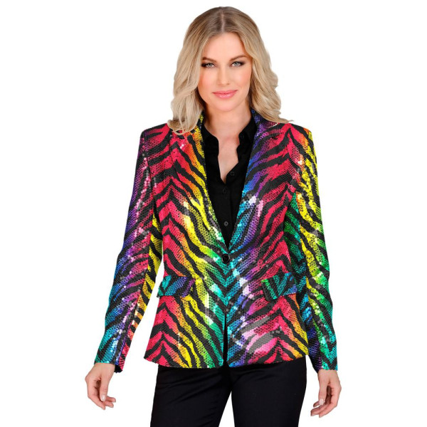 Chaqueta de Tigre Rainbow con Lentejuelas para Adulto