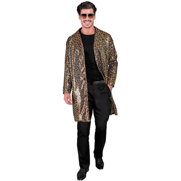 Abrigo de Leopardo con Lentejuelas para Adulto