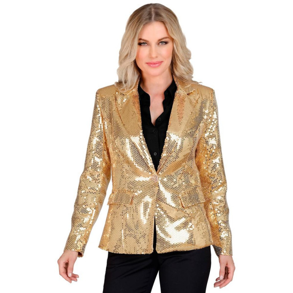 Chaqueta de color Oro con Lentejuelas para Adulto