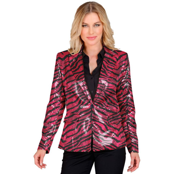 Chaqueta de Tigre de color Rosa con Lentejuelas para Adulto