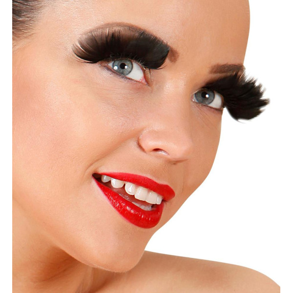 Pestañas de Plumas de color Negro para Adulto
