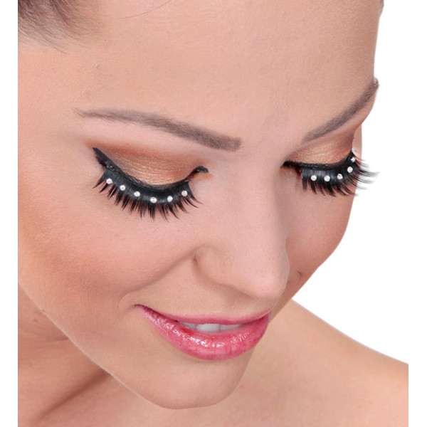 Pestañas de color Negro con Strass para Adulto
